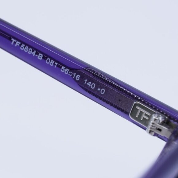 Tom Ford FT5894-B 081 Eyeglasses Violet 56mm Square Frame, Blue Light Block - Picture 6 of 9
